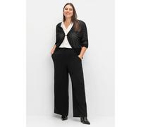 Sheego Hose mit High-Waist-Bund und weitem Bein 40 schwarz
