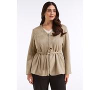Sheego Jacke in Veloursleder-Optik, mit Schößchen 50 beige