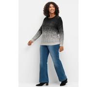 Sheego Jacquardpullover aus Jacquard-Strick 44 schwarz-gemustert