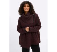 Sheego Jacquardstrickjacke mit asymmetrischem Fall 56/58 kirsche-schwarz