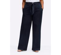 Sheego Jeans in Paperbag-Optik, mit Bindeband 46 dark blue