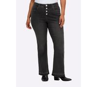 Sheego Jeans mit Formbund und Knopfleiste 50 graphit denim