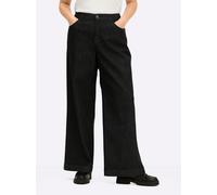 Sheego Jeans mit weitem Bein und Galonstreifen 40 black denim