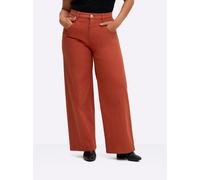 Sheego Jeans mit weitem Bein und High-Waist-Bund 52 rostrot