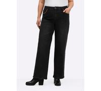 Bequeme Jeans SHEEGO, Damen, Gr. 50, Normalgrößen, schwarz (schwarz denim), 99% Baumwolle, 1% Elasthan, unifarben, lang, Jeans (97952928-50) schwarz denim