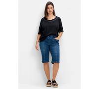 Sheego Jeansbermudas mit Gummibund 54 blue denim