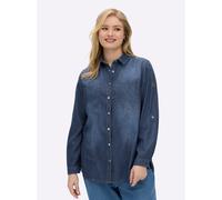 Sheego Jeansbluse mit abgerundetem Saum 50 blue-stone-washed