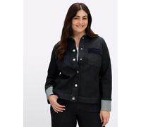Sheego Jeansbluse mit Cord-Details 50 dark blue