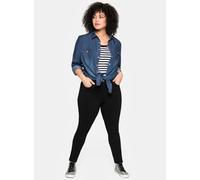 Sheego Jeansbluse mit Druckknöpfen 46 blue denim