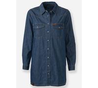 Sheego Jeansbluse mit Druckknopfleiste 42 blue-stone-washed
