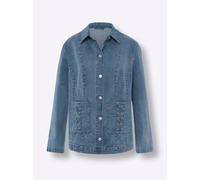 Sheego Jeansjacke mit optisch streckenden Nähten 42 blue-bleached
