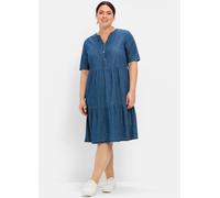 Sheego Jeanskleid mit Volants 46 blue denim