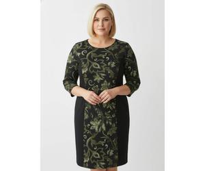 Sheego Jerseykleid im floralen Dessin 20 schwarz-oliv-bedruckt