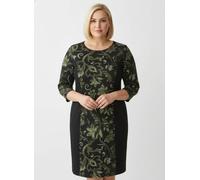 Sheego Jerseykleid im floralen Dessin 21 schwarz-oliv-bedruckt