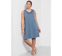 Sheego Jerseykleid in weiter A-Linie, ärmellos 52 bleu