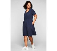 Sheego Jerseykleid mit Cut-out am Ausschnitt 56 marine