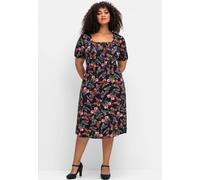 Sheego Jerseykleid mit farbenfrohem Alloverprint 48 nachtblau-gemustert