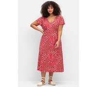 Sheego Jerseykleid mit Flügel-Ärmeln 20 erdbeere-champagner-bedruckt