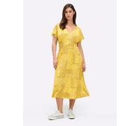 Sheego Jerseykleid mit Flügel-Ärmeln 36 sonnengelb-champagner-bedruckt