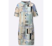Sheego Jerseykleid mit Lettering-Print 44 bleu-sand-bedruckt