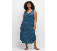 Sheego Jerseykleid mit Ornamentprint, ärmellos 42 marine-gemustert
