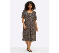 Jerseykleid tiefblau-ozean-bedruckt 56