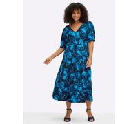 Sheego Jerseykleid mit Schmetterlingsprint 52 tiefblau-royalblau-gemustert