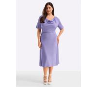 Sheego Jerseykleid mit Wasserfall-Ausschnitt 58 lavendel