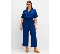 Overall SHEEGO, Damen, Gr. 48, Normalgrößen, blau (blaubeere), 97% Polyester, 3% Elasthan, unifarben, lang, Overalls Overall (27895435-48) blaubeere