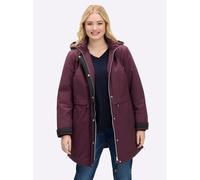 Sheego Kapuzenjacke mit Kontrastdetails 44 burgund