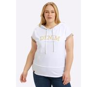 Sheego Kapuzenshirt mit Farbkontrasten 40 weiß-camel
