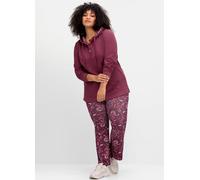 Sheego Kapuzensweatshirt mit Kängurutasche 40/42 weinrot