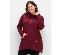 Sheego Kapuzensweatshirt mit Satinbändern 44/46 weinrot