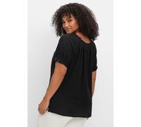 sheego by JoeBrowns Bluse mit Lochstickerei und Carmen-Ausschnitt, schwarz, 42 schwarz