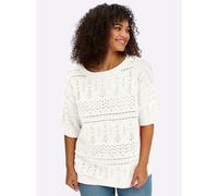 Sheego Kurzarmpullover aus Ajourstrick 44/46 ecru