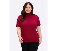 Kurzarmpullover CREATION L "Pullover", Damen, Gr. 46, rot, 50% Baumwolle, 50% Polyacryl, unifarben, Pullover (29901302-46) rot