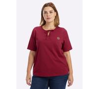 Sheego Kurzarmshirt mit Bindeband am Ausschnitt 52/54 kirsche
