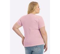 Kurzarmshirt CASUAL LOOKS "Shirt", Damen, Gr. 48, rosa (rosé), 100% Baumwolle, unifarben, eckiger Ausschnitt, Shirts (358190-48) rosé