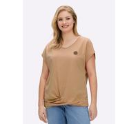 Sheego Kurzarmshirt Saum in Knoten-Optik 40 camel