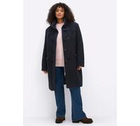 Sheego Kurzmantel aus Bouclé 58 tiefblau