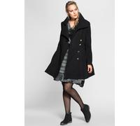 sheego by JoeBrowns Kurzmantel in taillierter, ausgestellter Form, schwarz, 48 schwarz