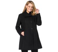 Sheego Kurzmantel mit asymmetrischem Kragen 50 schwarz