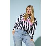 Sheego L navy blazer stripes:cloud dancer