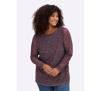 Sheego Langarmshirt aus Mesh, mit Blümchenprint 56/58 aubergine-mauve-bedruckt