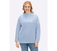 Sheego Langarmshirt in Ripp-Optik 50 ecru-mittelblau-gestreift