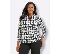 Sheego Langarmshirt mit Hahnentritt-Muster 38 schwarz-ecru-bedruckt