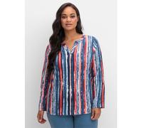 Print-Shirt CLASSIC BASICS "Druck-Shirt", Damen, Gr. 38, bunt (marine, erdbeere, bedruckt), 100% Baumwolle, gemustert, mehrfarbig, Rundhals, Shirts (56980238-38) marine, erdbeere, bedruckt
