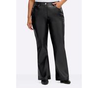 Sheego Lederimitathose mit Formbund, in Bootcut-Form 48 schwarz