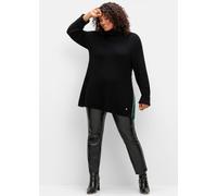 Sheego Leggings mit glänzender Beschichtung 52 schwarz