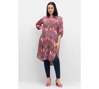 Sheego Longbluse aus Viskose-Satin, im Mustermix 54 pink gemustert